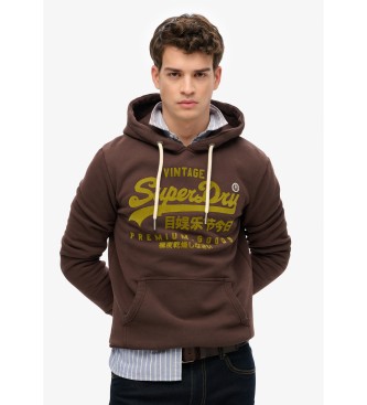 Superdry Avslappnad tonal brun sweatshirt