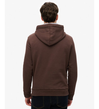 Superdry Avslappnad tonal brun sweatshirt