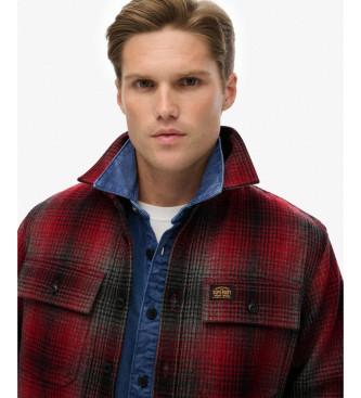 Superdry Bluza Wool Miller Overshirt czerwona