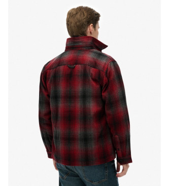 Superdry Bluza Wool Miller Overshirt czerwona
