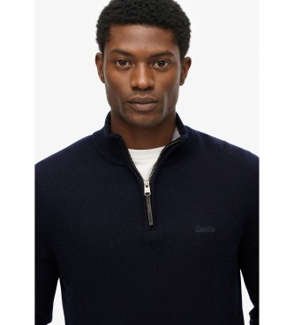 Superdry Volneni pulover iz mornarice