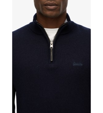 Superdry Volneni pulover iz mornarice