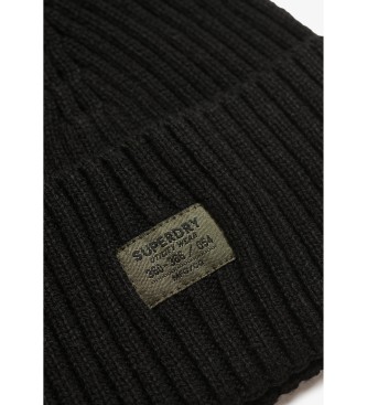 Superdry Bonnet tricot noir Workwear