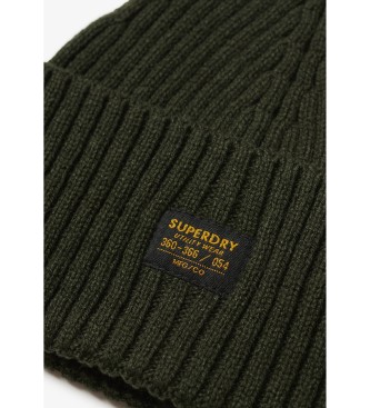 Superdry Gorro de malha verde para vesturio de trabalho