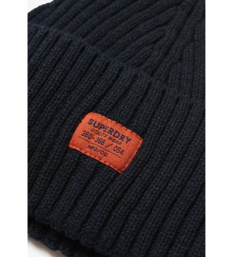 Superdry Granatowa czapka z dzianiny Workwear 