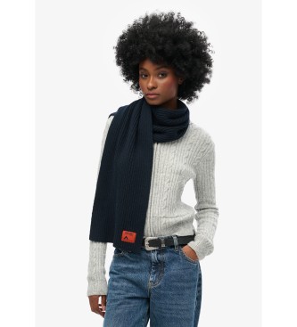 Superdry Workwear navy knitted scarf