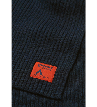 Superdry Granatowy szalik z dzianiny Workwear