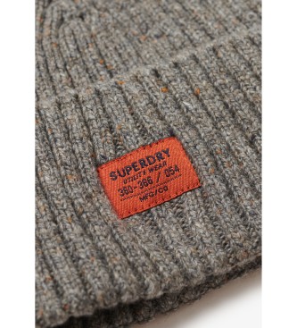 Superdry Nep Workwear grau gestrickte Mtze