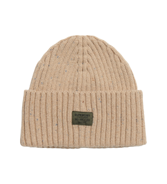 Superdry Nep Workwear beige knitted beanie