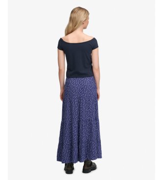 Superdry Maxi-Stufenrock marineblau
