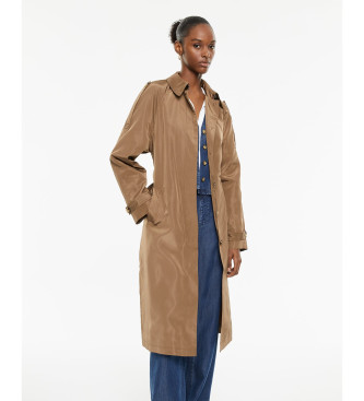 SYSTEM ACTION Lange trenchcoat met bruine riem