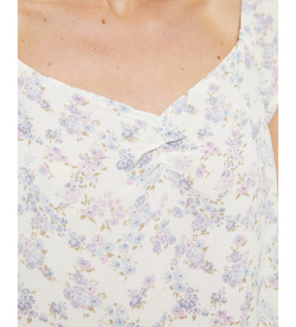 SYSTEM ACTION Top branco com estampado floral