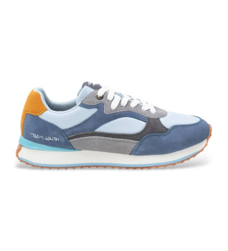 TEDDY SMITH Blue split leather trainers