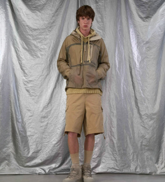Ten c Wind Combo taupe transparent jacket