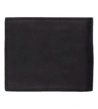 Tommy Hilfiger Portafoglio Johnson in pelle nera -11x3x7cm-