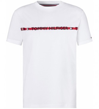 Tommy Hilfiger T-shirt con banda orizzontale e logo bianco