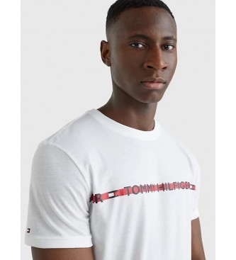 Tommy Hilfiger T-shirt con banda orizzontale e logo bianco