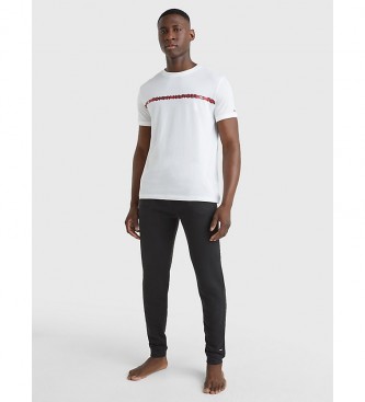 Tommy Hilfiger T-shirt con banda orizzontale e logo bianco