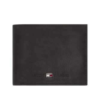 Tommy Hilfiger Carteira de couro Johnson preto -11x3x7cm