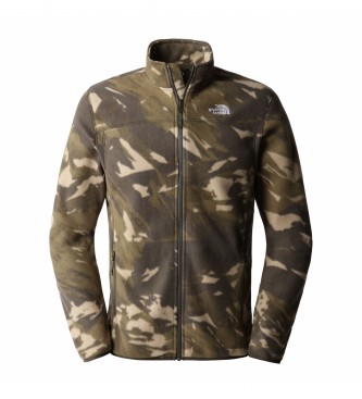 The North Face Green camouflage full-zip fleece liner with green camouflage zipper