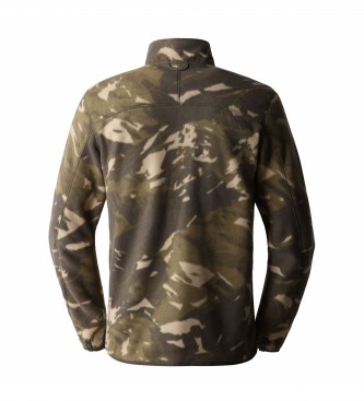 The North Face Green camouflage full-zip fleece liner with green camouflage zipper
