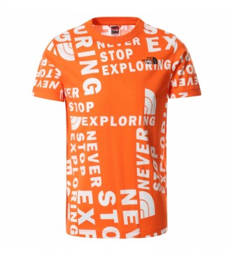 The North Face Camiseta cúpula simples laranja manga curta