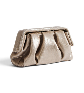 THEMOIRè Athenea Pochette Soft Lurex sac beige