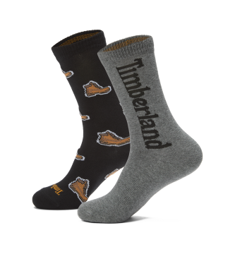 Timberland Set 2 Pairs of Socks Print Grey, Navy