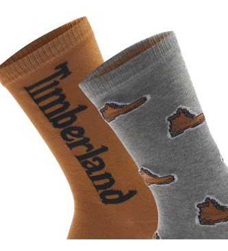 Timberland Set 2 Pairs of Socks Print grey, brown