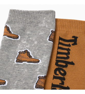 Timberland Set 2 Pairs of Socks Print grey, brown
