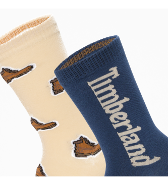 Timberland Set 2 Pairs of Socks Print navy, beige