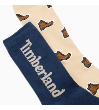 Timberland Set 2 Pairs of Socks Print navy, beige