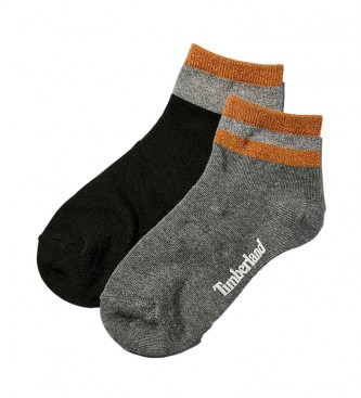 Timberland Pack of 2 Metallic Anklet socks grey, black