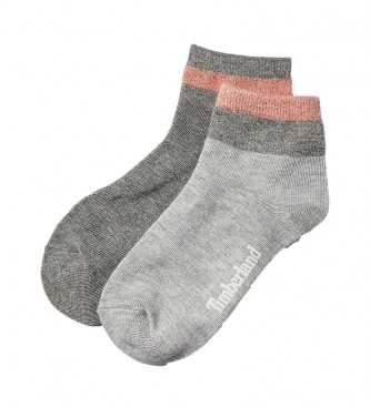 Timberland Confezione da 2 calzini metallici grigio cavigliera