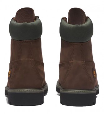 Timberland 6-palčni temno rjavi usnjeni škornji Premium
