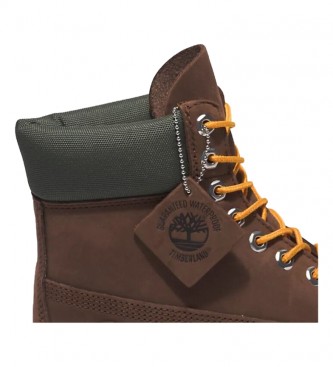 Timberland 6-palčni temno rjavi usnjeni škornji Premium