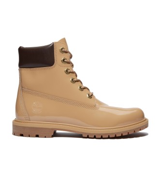 Timberland 6-palčni vodoodporni usnjeni škornji Premium rjave barve