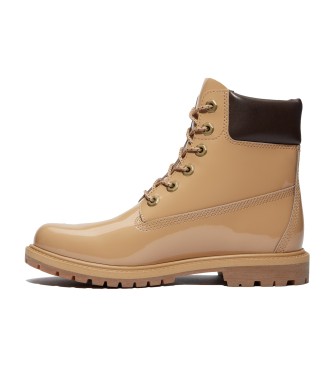 Timberland 6-palčni vodoodporni usnjeni škornji Premium rjave barve