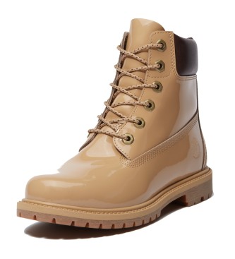 Timberland 6-palčni vodoodporni usnjeni škornji Premium rjave barve