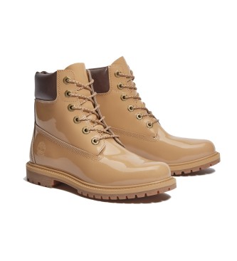Timberland 6-palčni vodoodporni usnjeni škornji Premium rjave barve