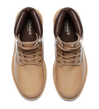 Timberland 6-palčni vodoodporni usnjeni škornji Premium rjave barve
