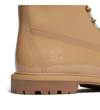 Timberland 6-palčni vodoodporni usnjeni škornji Premium rjave barve