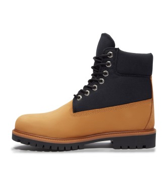 Timberland Stivali in pelle impermeabili Heritage da 6 pollici, gialli, neri  