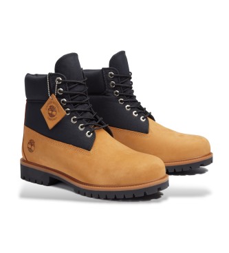 Timberland Bottes en cuir impermable 6-Inch Heritage jaune, noir  