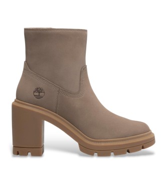 Timberland Allington taupe mellemlange lderstvler med hl og lynls  