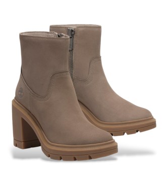 Timberland Allington taupe mellemlange lderstvler med hl og lynls  