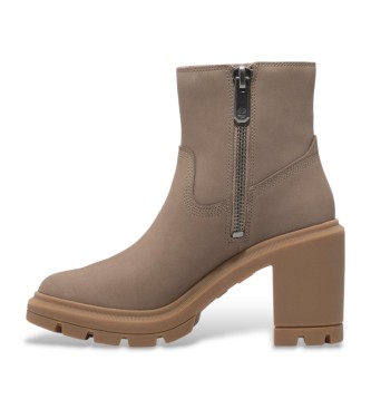 Timberland Allington taupe mellemlange lderstvler med hl og lynls  