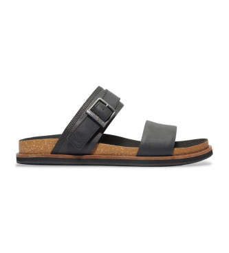 Timberland Amalfi Vibes leren sandalen met dubbele bandjes zwart