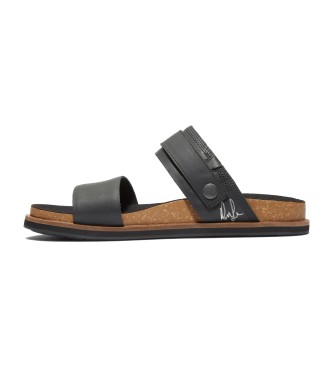 Timberland Amalfi Vibes leren sandalen met dubbele bandjes zwart