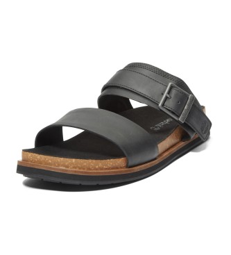 Timberland Amalfi Vibes leren sandalen met dubbele bandjes zwart